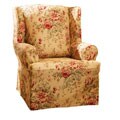 Spring Floral Wing Chair Slipcover