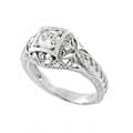 Sterling Silver Pave Style Round Cut CZ Ring
