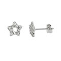 Sterling Silver Cubic Zirconia Star Post Earrings