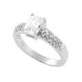 Sterling Silver Emerald Cut CZ Fashion Ring