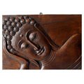 Acacia Wood Hand Carved Buddha Face (Thailand)