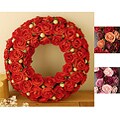 Mulberry Paper Roses 15-inch Circular Wreath
