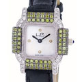 Lucien Piccard 'Dolce Vita' 14k Gold Peridot/ Diamond Watch