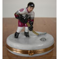 Limoges Handpainted Hockey Player Box