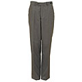 Domani Men's Flat Taupe Sharkskin Wool Feel Pants