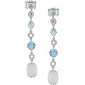 14k White Gold Gemstone 1/4ct TDW Diamond Earrings