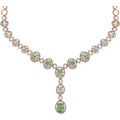Green Amethyst and 3 3/4ct TDW Diamond Necklace