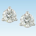 Platinum 1ct TDW Round Diamond Earrings (H-I, I1)