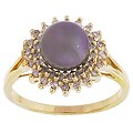 14k Gold Black Cultured Akoya Pearl and Diamond Ring