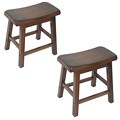 18-inch Gaucho Walnut Finish Stools (Set of 2)