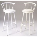 29-inch Helena White Finish Swivel Bar Chairs (Set of 2)