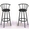 29-inch Helena Black Finish Swivel Bar Chairs (Set of 2)