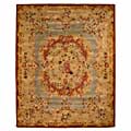 Hand-tufted Blue Wool Aubusson Rug (7'9 x 9'9)