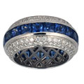 18k White Gold Sapphire 2 1/6ct TDW Diamond Ring