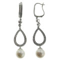 14k White Gold Akoya Cultured Pearl Earrings