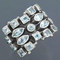 Blue Topaz Cobblestone Silver Ring (India)