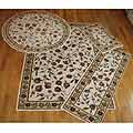 Traditional Ivory 4-piece Rug Set (5' x 7'4)