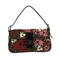 Fendi Brown Zucca Logo Mama Bag with Floral Detail