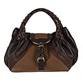 Fendi Brown Three-tone Pebbled Leather Spy Bag