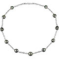 14k White Gold Cultured Tahitian Pearl Necklace