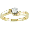 14k Gold Off-set Solitaire 1/4ct TDW Diamond Ring (G-H-I, SI2-I1)