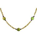 24-inch FW Coin Pearl Garnet Bead Necklace