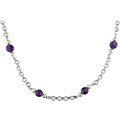 25-inch Silver Chain with FW Pearl Amethyst Necklace