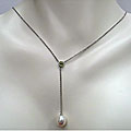 Sterling Silver FW Pearl with Peridot Necklace