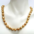 10k Yellow Gold Golden Freshwater Pearl Necklace