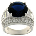 Charles Winston Sterling Silver Blue Sapphire Ring