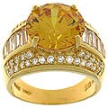 Charles Winston Goldtone Yellow CZ Ring