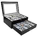 Large Black Leather Watch Storage Case