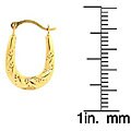 14k Yellow Gold Beaded Swirl Hoop Earrings