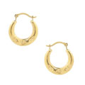 14k Yellow Gold Heart Hoop Earrings