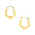 14k Yellow Gold Puff Hoop Earrings