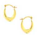 14k Yellow Gold V-shape Hoop Earrings
