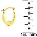 14k Yellow Gold V-shape Hoop Earrings