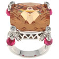 Charles Winston Silver Champagne Cubic Zirconia Ring