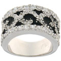 Charles Winston Sterling Silver Black and Clear Cubic Zirconia Band