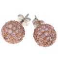 Charles Winston Rose Goldplated CZ Pave Earrings