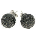 Charles Winston Black Cubic Zirconia Pave Earrings