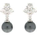 Charles Winston Simulated Grey Pearl Earrings