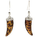 Charles Winston Leopard Horn Enamel Earrings