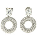 Charles Winston Cubic Zirconia Circle Drop Earrings