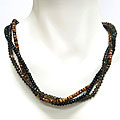 Triple Gem Stone Necklace with 10k Gold Clasp