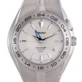 Seiko Mens Kinetic Arctura White Dial Steel Watch
