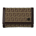 Fendi Beige/Brown Zucchino Canvas French Wallet