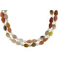 40-inch Multi-gemstone Keshi Style Pearl Necklace (9-10 mm)