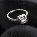 Sterling Silver/ Square CZ Ring (Israel)