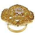 Charles Winston Flower Shape Canary CZ Ring